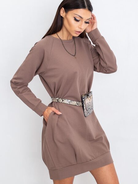 Brown sweater dress