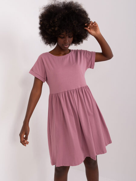 Dusty pink basic cotton dress Dita RUE PARIS