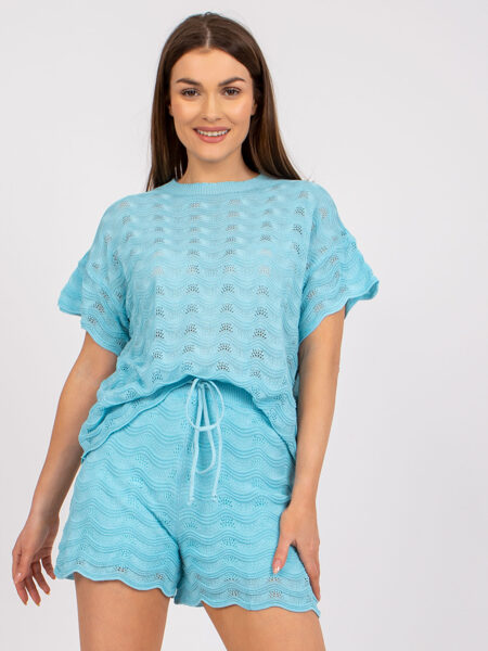 LIGHT BLUE openwork set